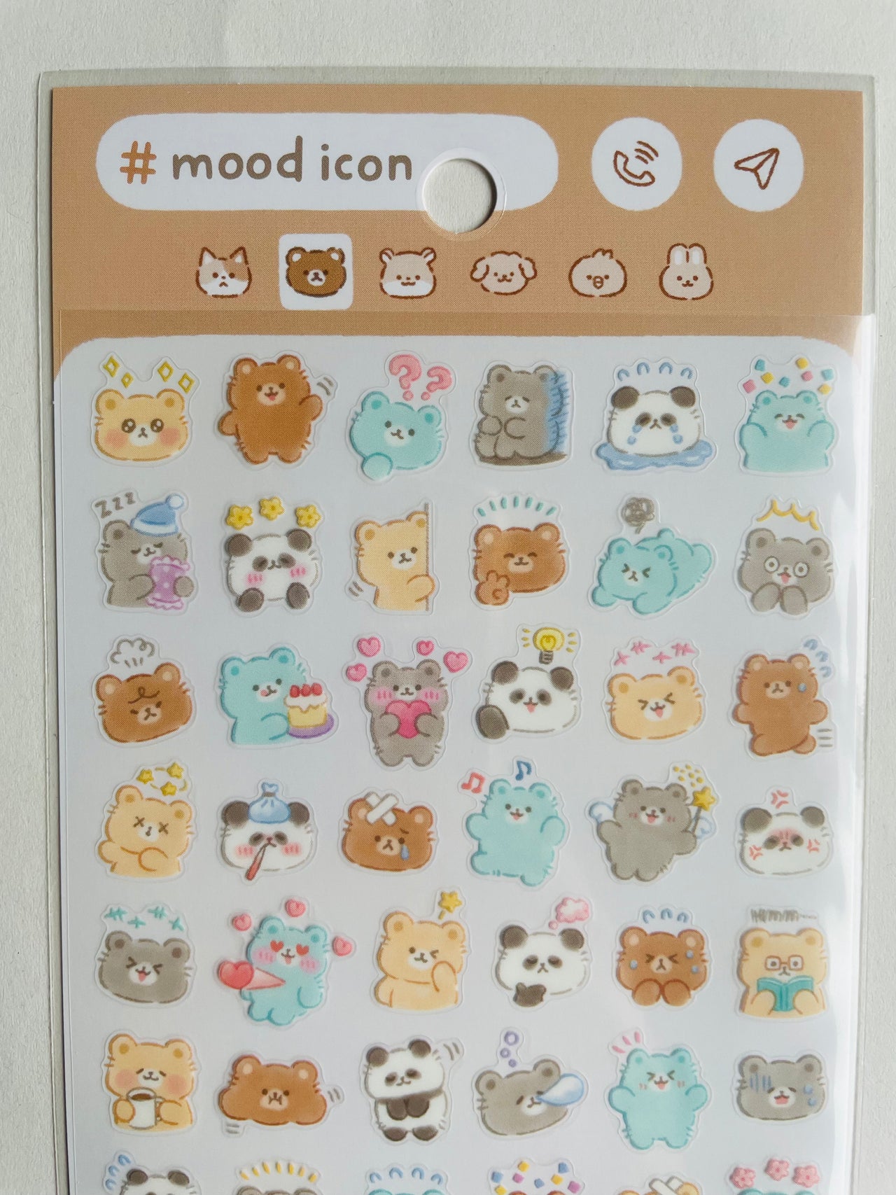 Japan Mind Wave Mood Icon Bear Kawaii Stickers