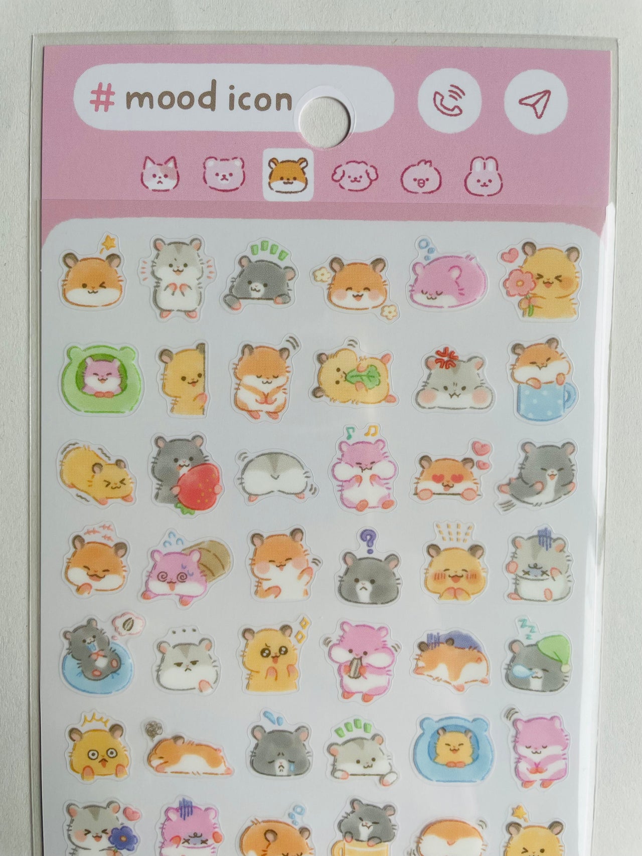 Japan Mind Wave Mood Icon Hamster Kawaii Stickers