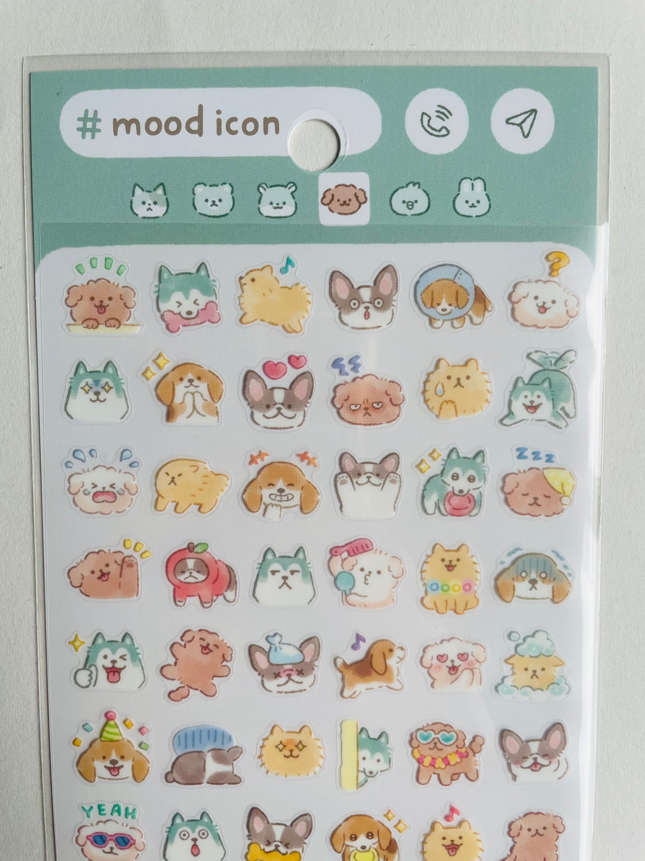 Japan Mind Wave Mood Icon Puppy Dog Kawaii Stickers