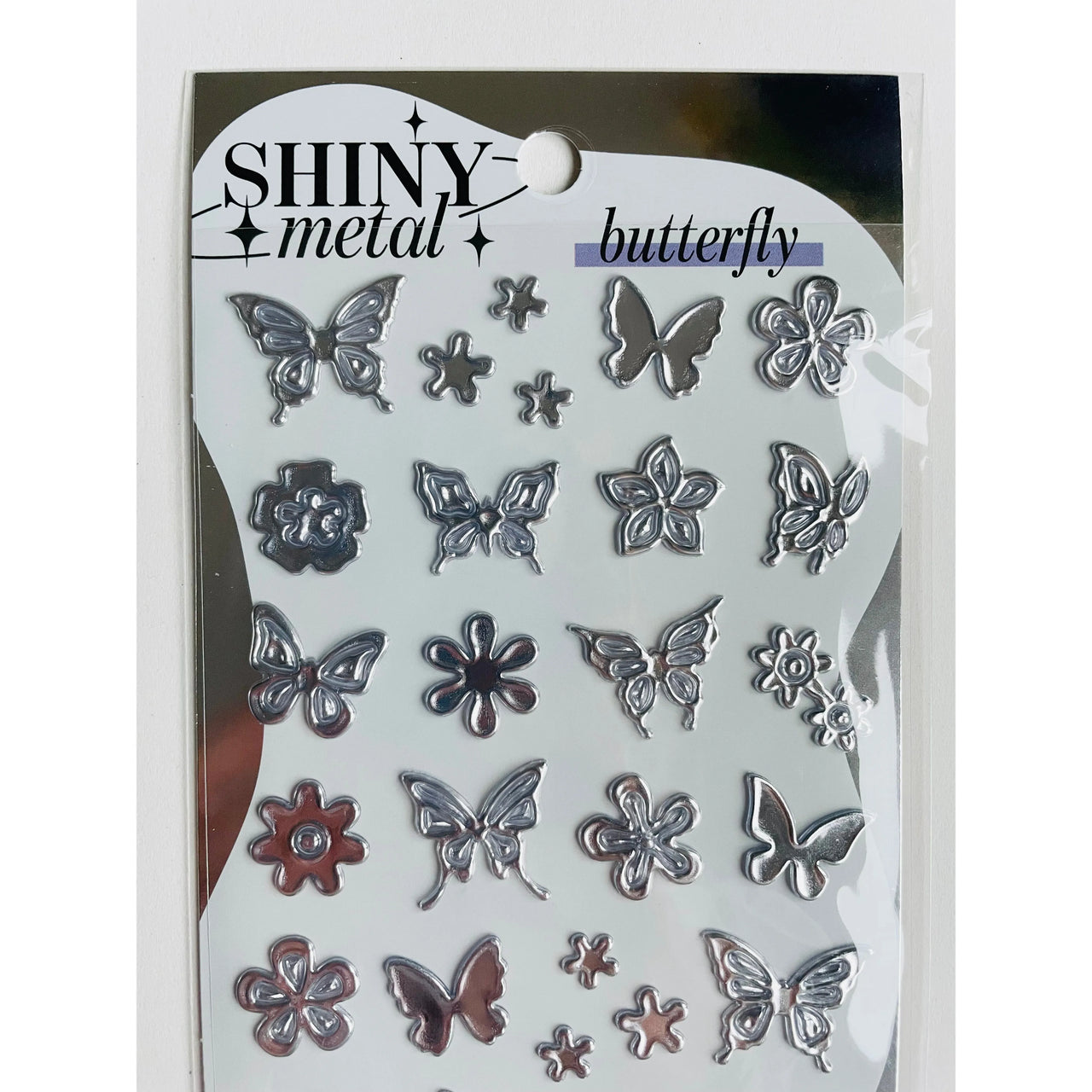 Japan Mind Wave Shiny Metal Stickers - Butterfly