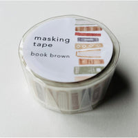 Japan Mind Wave Brown Book Masking Washi Tape - Neko Stationary