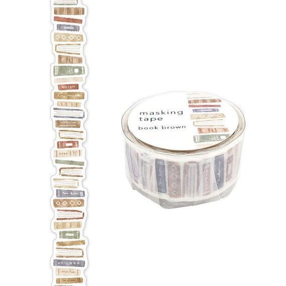 Japan Mind Wave Brown Book Masking Washi Tape - Neko Stationary