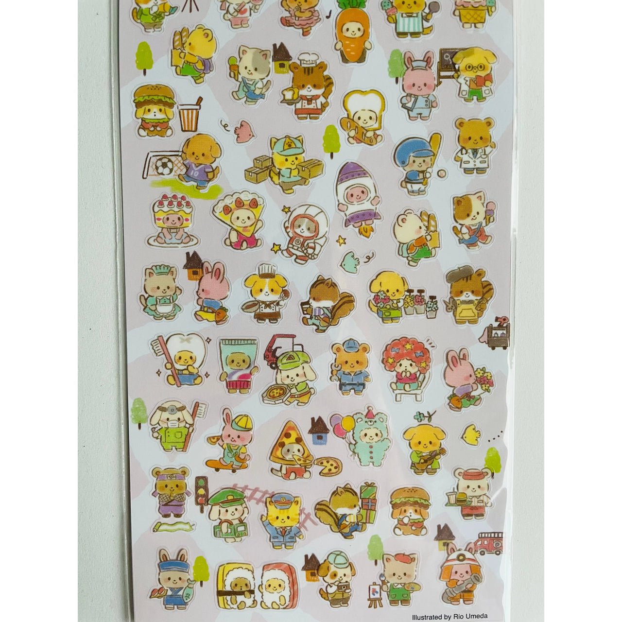 Japan Mind Wave Seals Manekko Babies Kawaii Animals Stickers Sheet - Neko Stationary