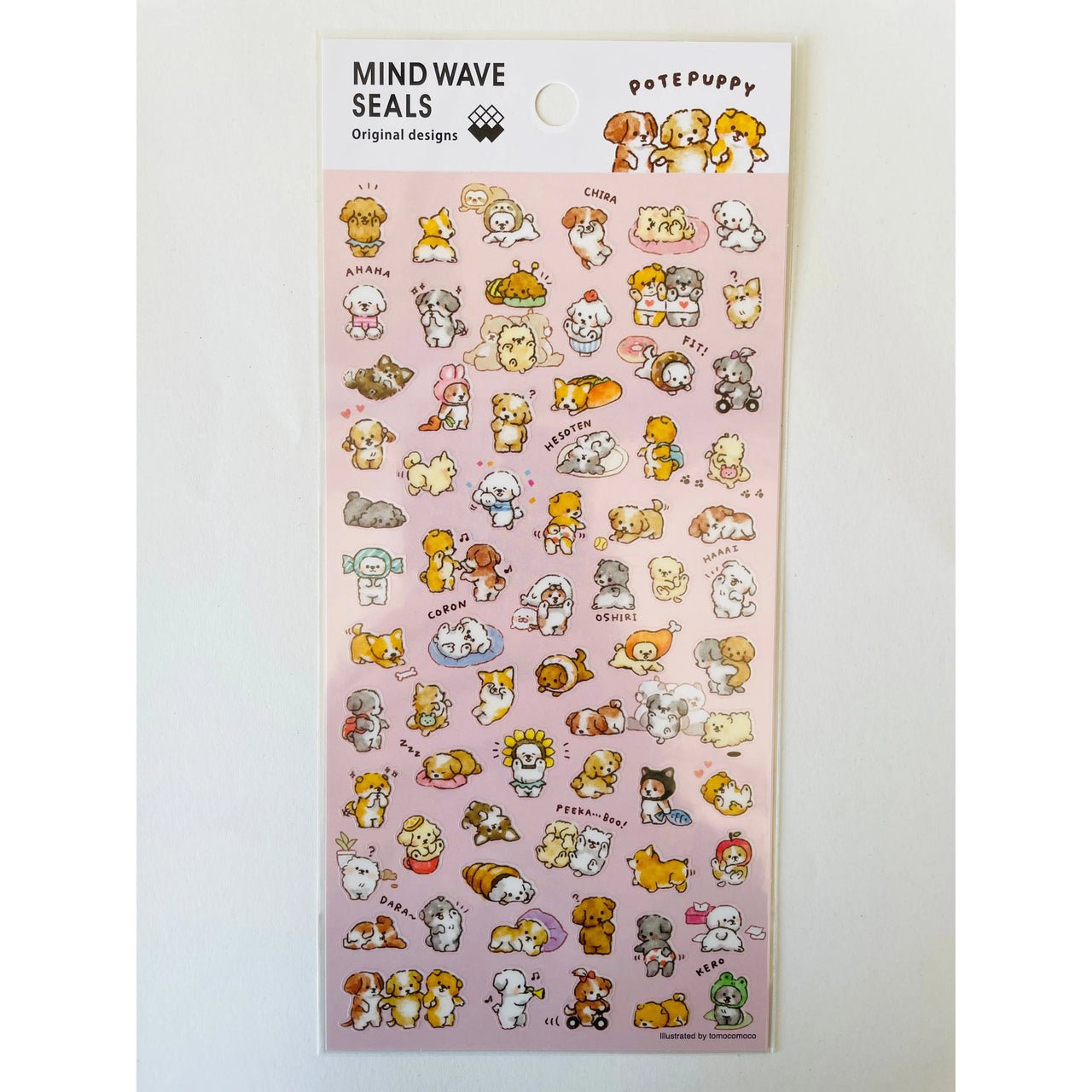 Japan Mind Wave Seals Potepuppy Kawaii Puppies Stickers Sheet - Neko Stationary