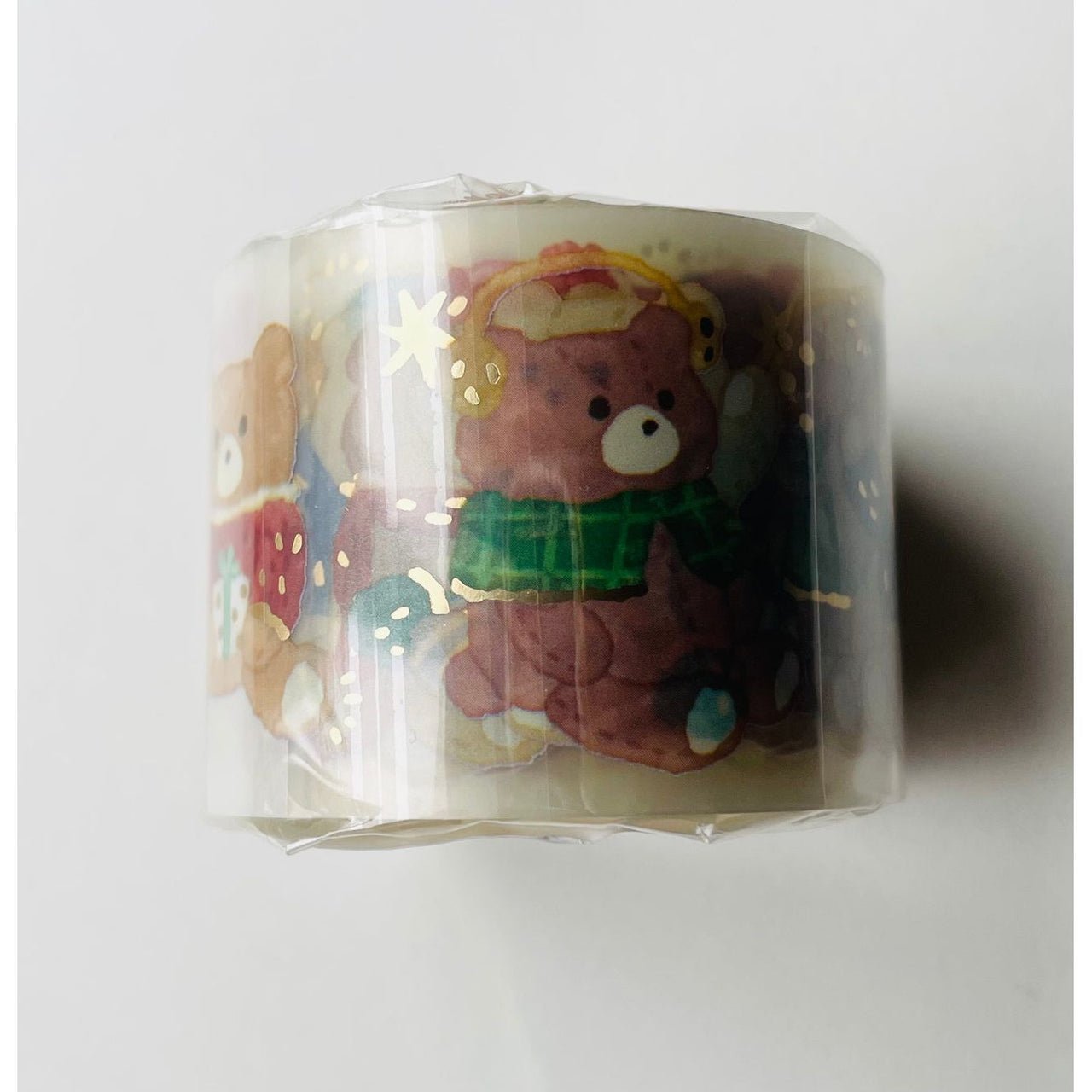 Japan Mind Wave Washi Tape Hokkori Life Bear Clear 30mm - Neko Stationary