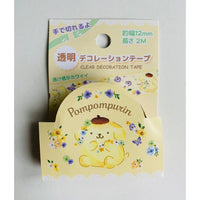 Japan Sanrio Transparent Decoration Washi Tape - Pompompurin - Neko Stationary