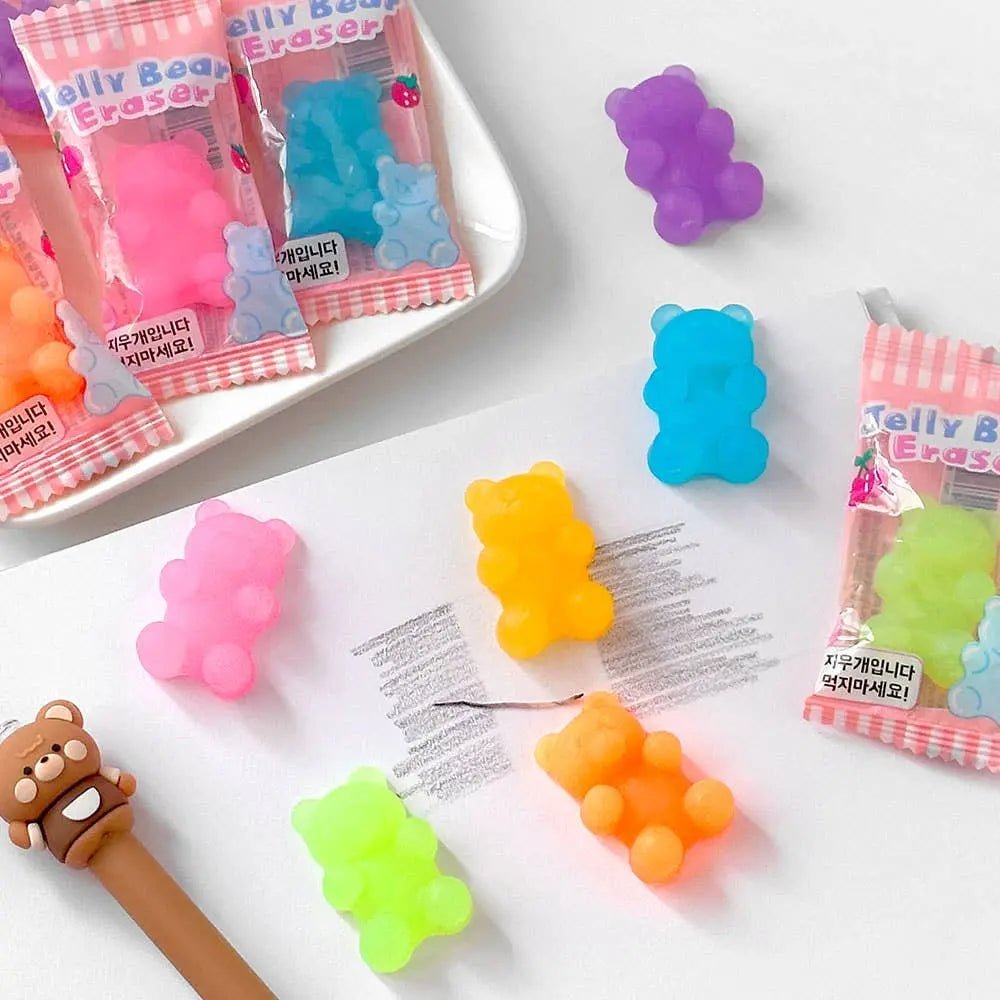 Jelly Bear Eraser – Candy Style Gummy Bear Eraser - Assorted Colours - Neko Stationary