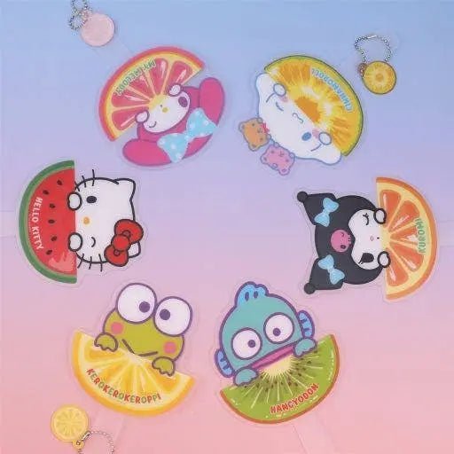 Sanrio Fruits Series Mini Fan Keyring - Random Blind Pack - Neko Stationary