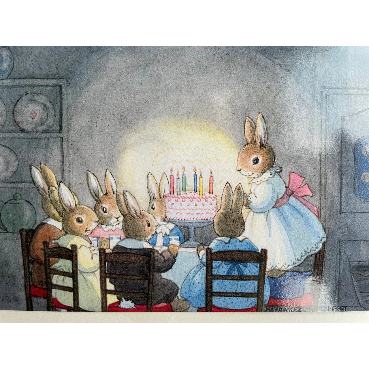 The Birthday Party - Cute Bunnies - Margaret Tempest Postcard - Neko Stationary